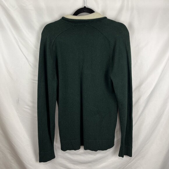 Abercrombie & Fitch Forest Green Cotton-Cashmere-Blend Pullover Mens Size M - Picture 7 of 10